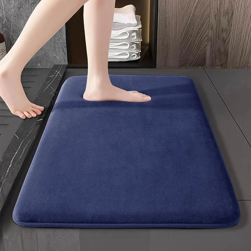Super Absorbent Bath Mat Non Slip Coral Velvet Bathroom Floor Rug 3
