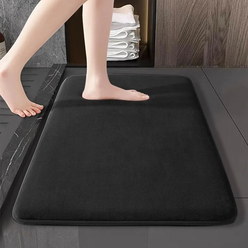 Super Absorbent Bath Mat Non Slip Coral Velvet Bathroom Floor Rug 1
