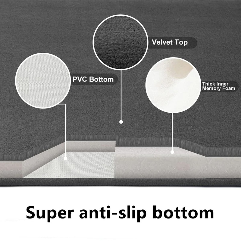 Super Absorbent Bath Mat Non Slip Coral Velvet Bathroom Floor Rug 9