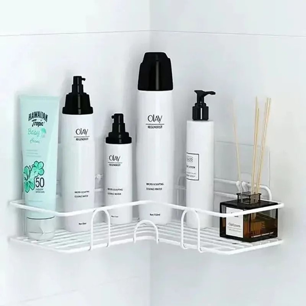 Metal Floating Wall Shelf Bathroom Organizer Kitchen Storage Rack 2
