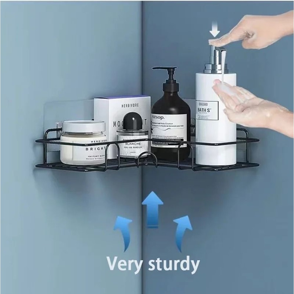 Metal Floating Wall Shelf Bathroom Organizer Kitchen Storage Rack 7