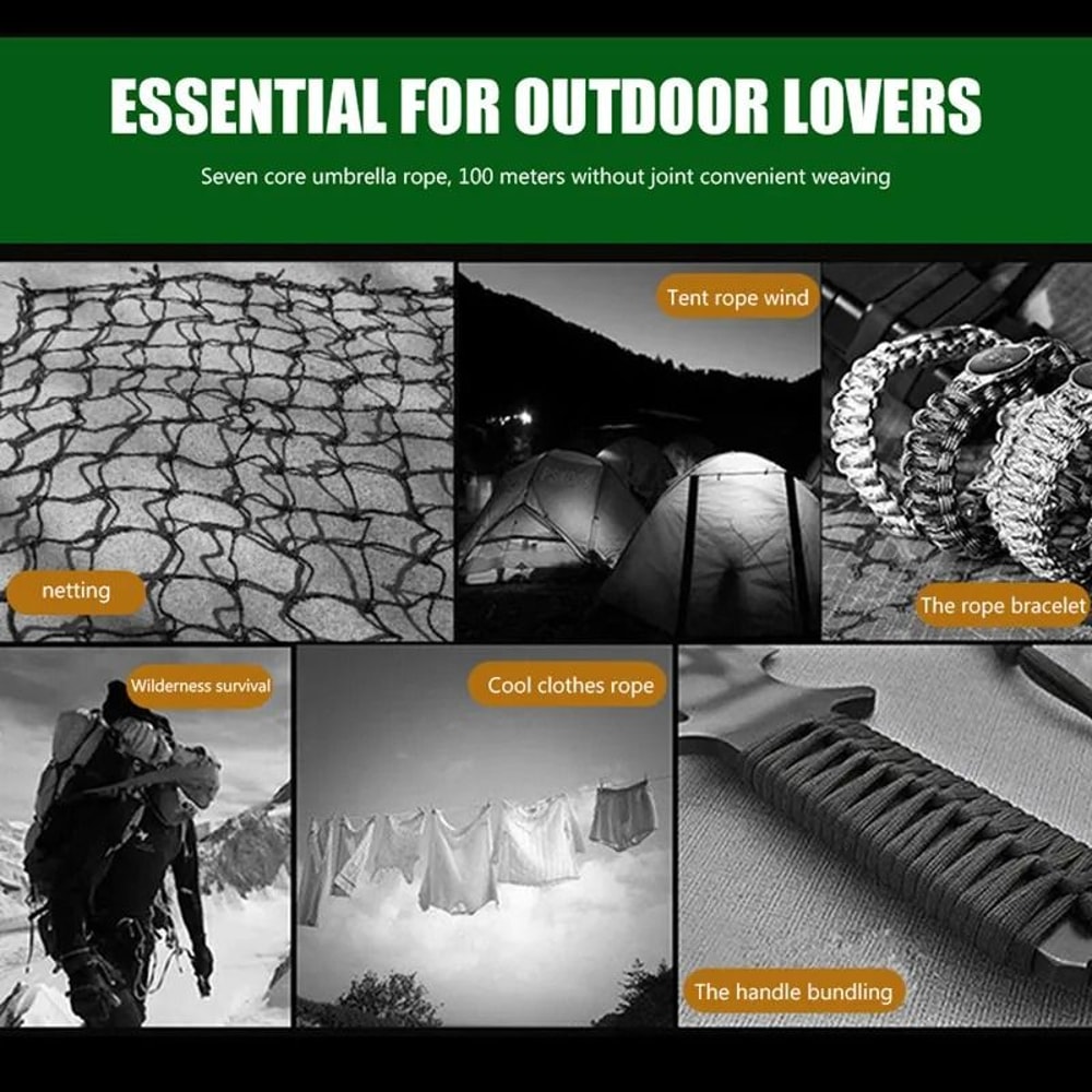 Heavy Duty 550 Paracord Rope Multi Purpose Survival Cord For Camping Hiking And Outdoor Gear 10