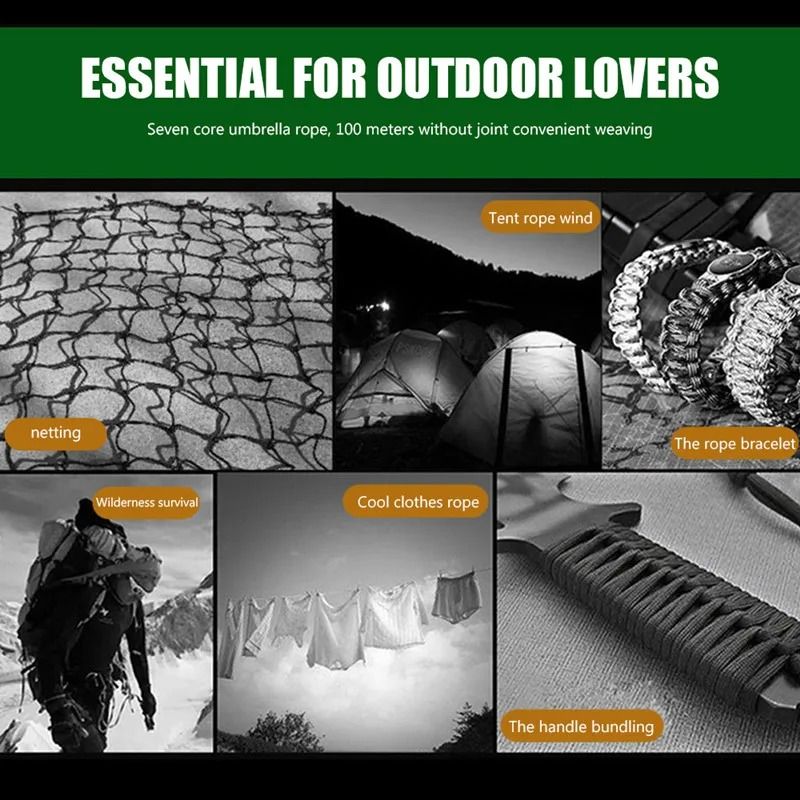 Heavy Duty 550 Paracord Rope Multi Purpose Survival Cord For Camping Hiking And Outdoor Gear 10