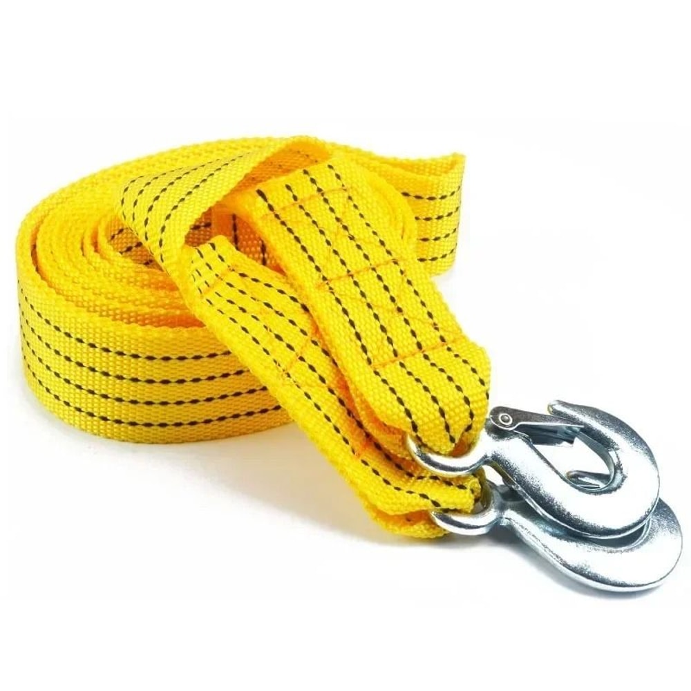 Heavy Duty Car Tow Cable High Strength Towing Strap With Hooks For Emergency Road Recovery 0