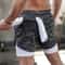 Mens 2 In 1 Workout Shorts Quick Dry Running Gym Shorts With Inner Liner 15