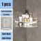No Drill Bathroom Shelf Wall Mounted Shower Corner Rack Aluminum Storage Organizer 2