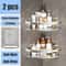 No Drill Bathroom Shelf Wall Mounted Shower Corner Rack Aluminum Storage Organizer 8