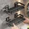 No Drill Bathroom Shelf Wall Mounted Shower Corner Rack Aluminum Storage Organizer 23