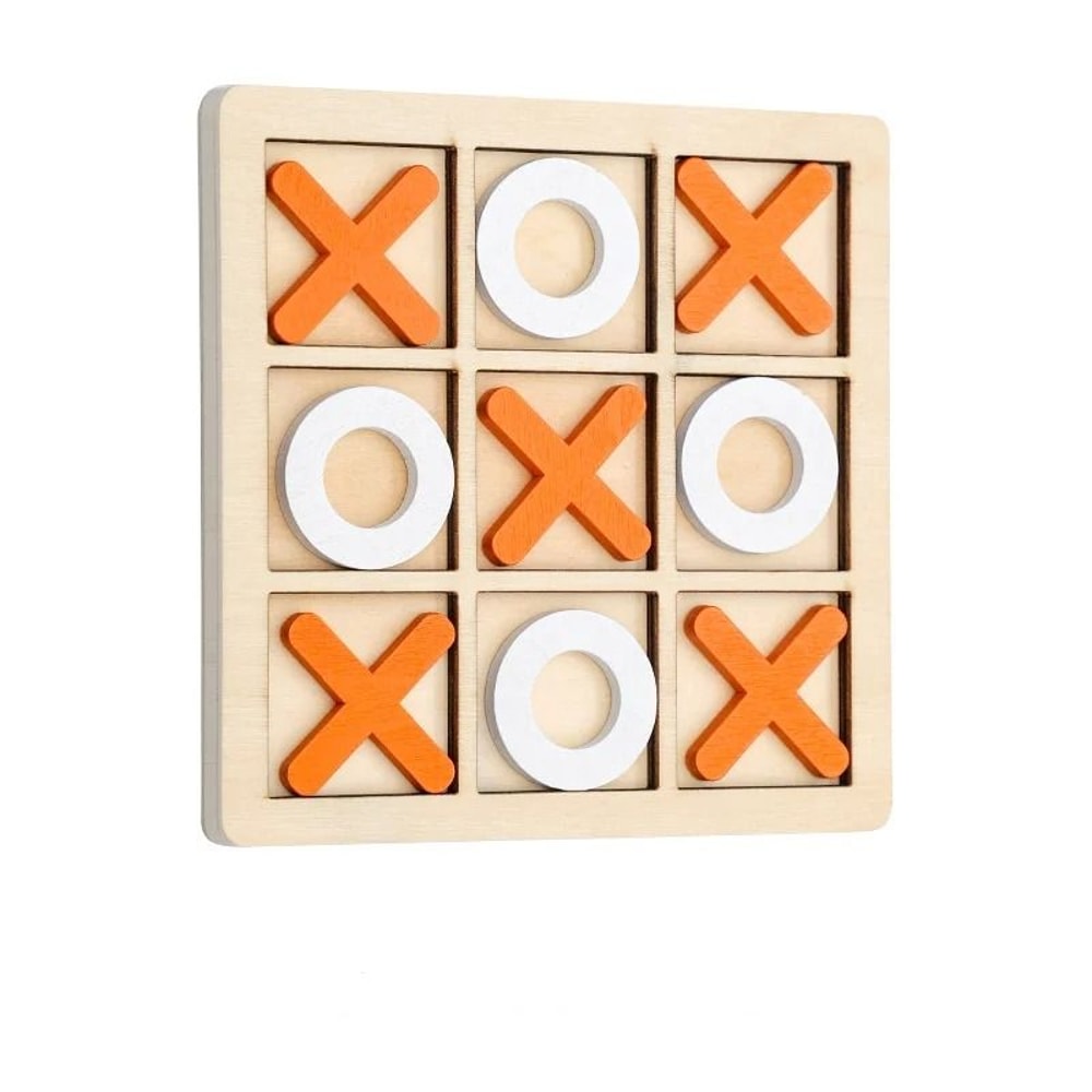 Wooden Tic Tac Toe Board Game Classic Family Board Game For Kids And Adults 4