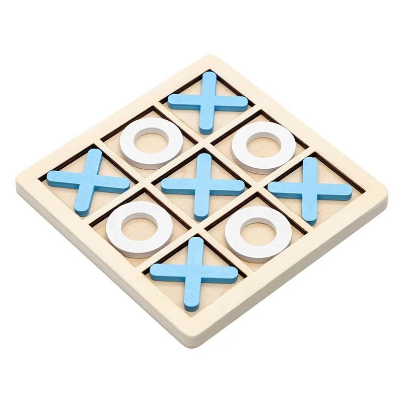 Wooden Tic Tac Toe Board Game Classic Family Board Game For Kids And Adults 5