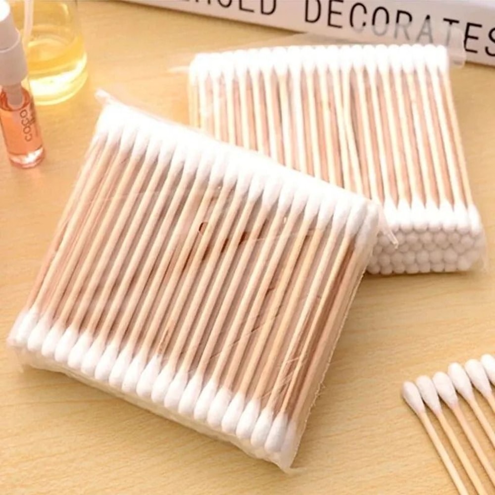 500pcs Double Head Cotton Swabs Wooden Makeup And Cleaning Cotton Buds 4
