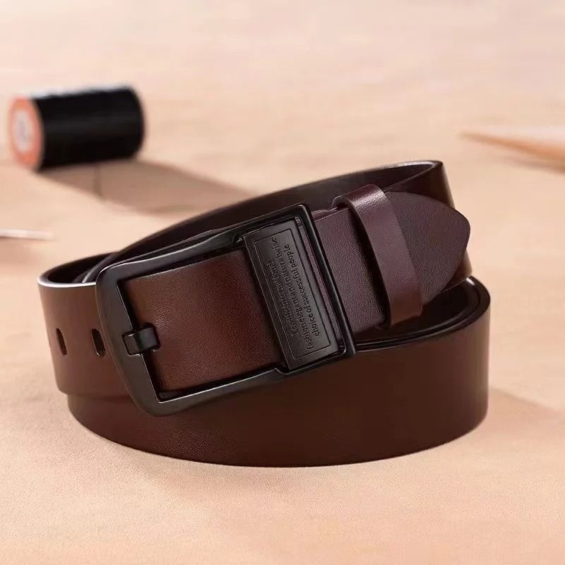 Mens Leather Belt Cowhide Pin Buckle Belt For Business Casual And Jeans Wear 5
