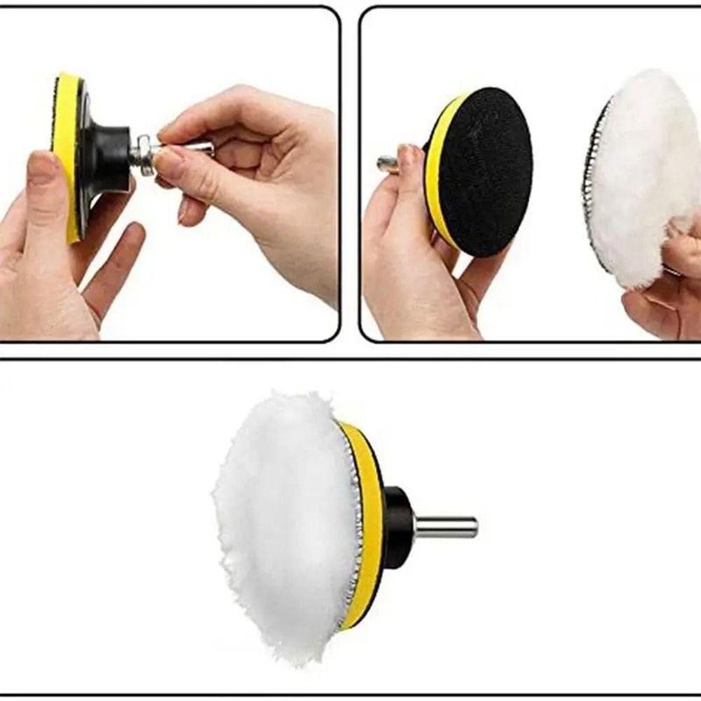 Car Polishing Pad Wool Buffing Pad For Polisher And Drill Waxing And Detailing 5