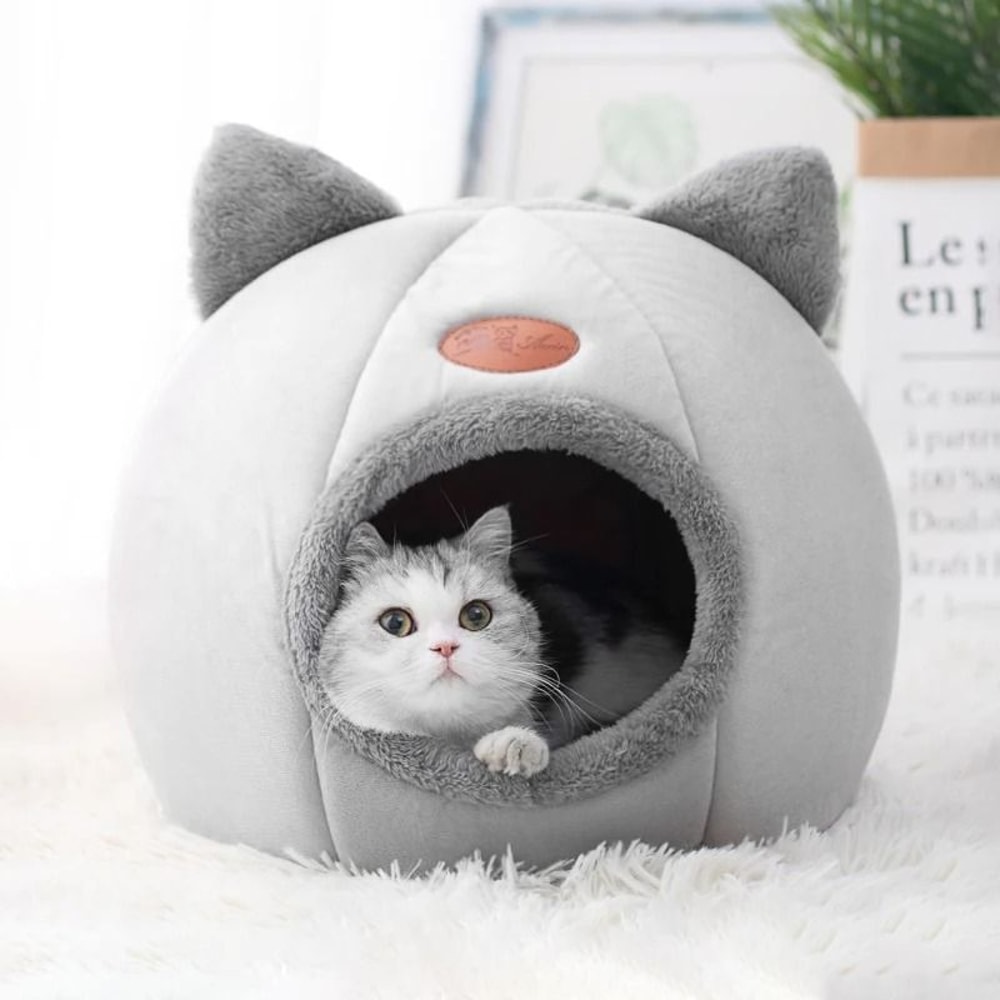 Cozy Cat Cave Bed Warm Pet Tent Bed For Cats And Small Dogs Indoor Comfort House 0