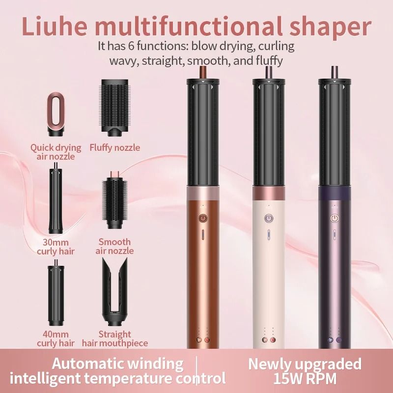 150000 RPM High Speed Hair Dryer And 6 In 1 Hair Styling Tool Set With Curling Iron And Straightene 4