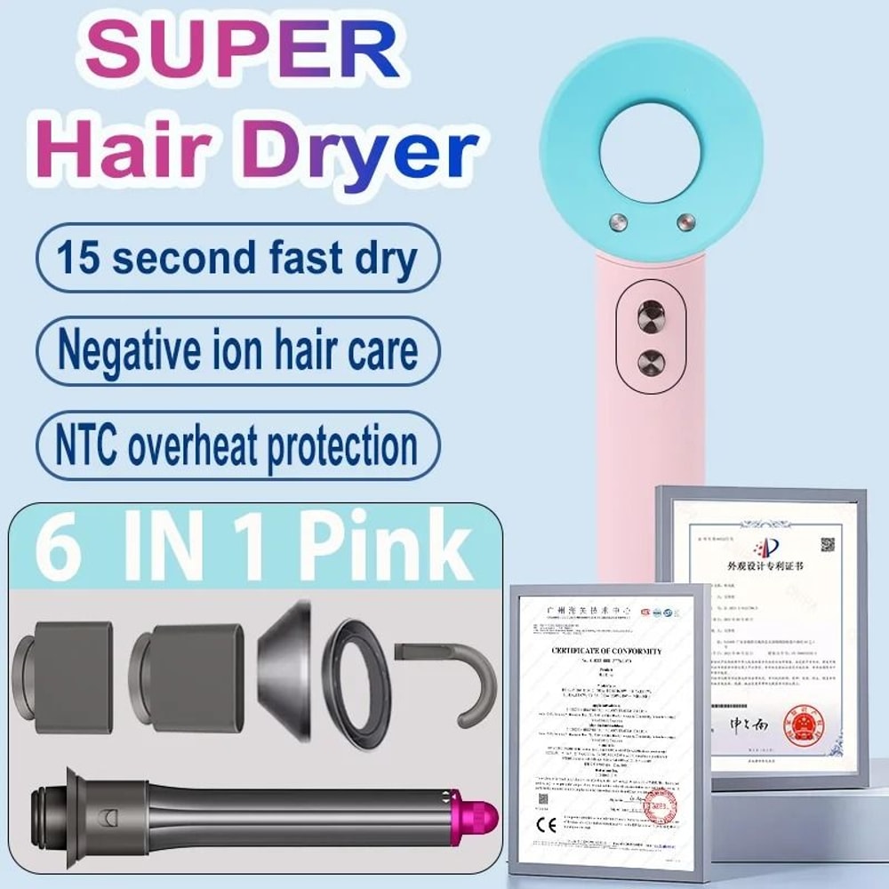 Professional Negative Ion Hair Dryer For Curly And Straight Hair With High Speed Drying 5