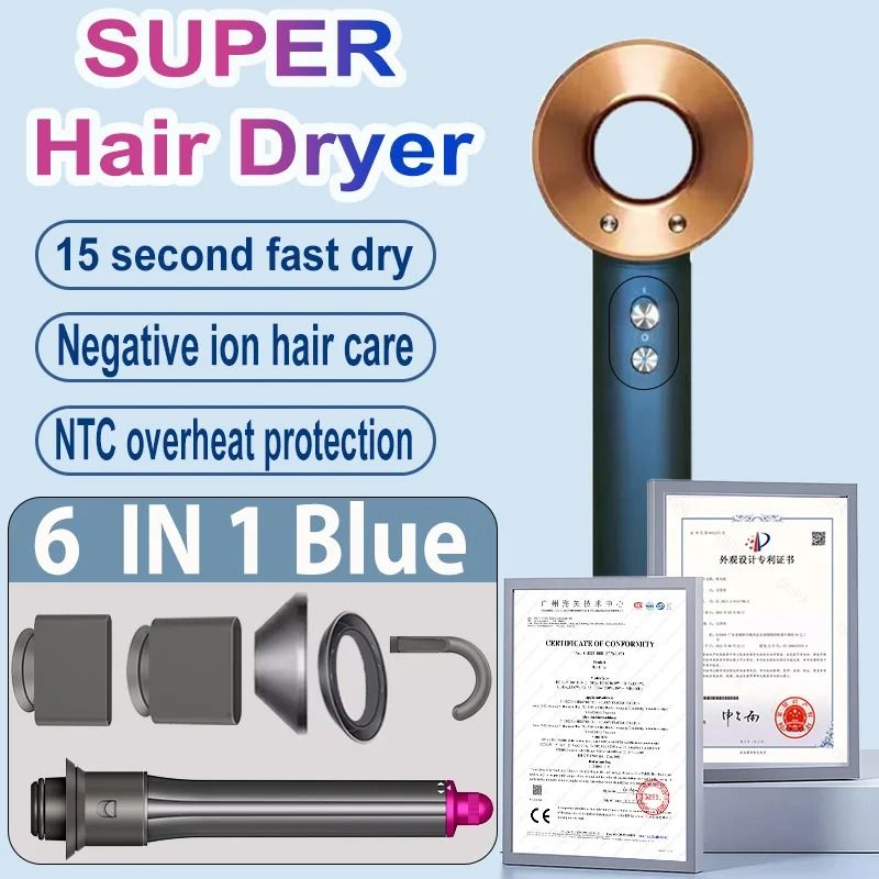 Professional Negative Ion Hair Dryer For Curly And Straight Hair With High Speed Drying 6