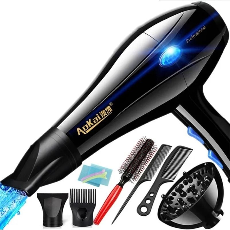 Professional Powerful Hair Dryer With Hot And Cold Air Settings For Fast Styling 7