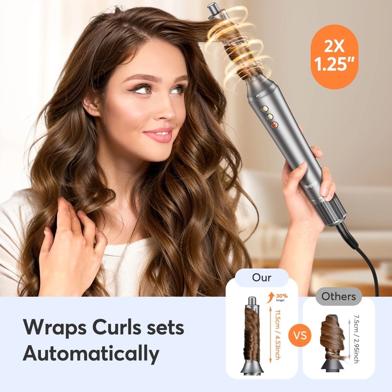 5 In 1 Hair Styler Hot Air Brush And Curling Iron Professional Hair Dryer Set 6