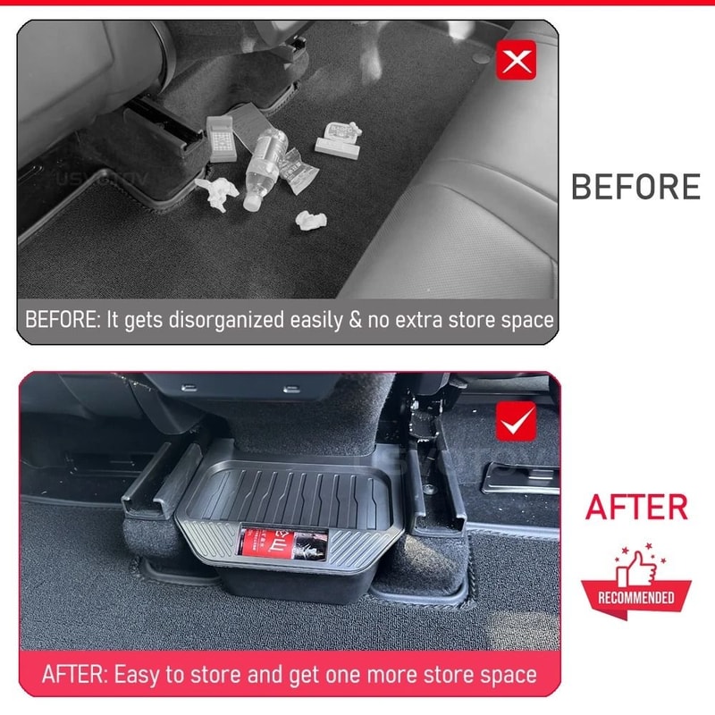 Tesla Model Y Juniper Rear Seat Storage Box Center Console Organizer And Trash Bin 4