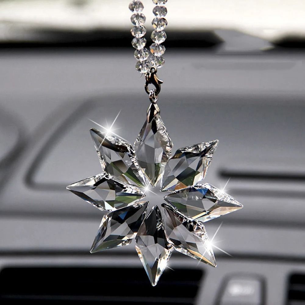 Crystal Snowflake Car Hanging Ornament Sun Catcher Decoration Pendant 4