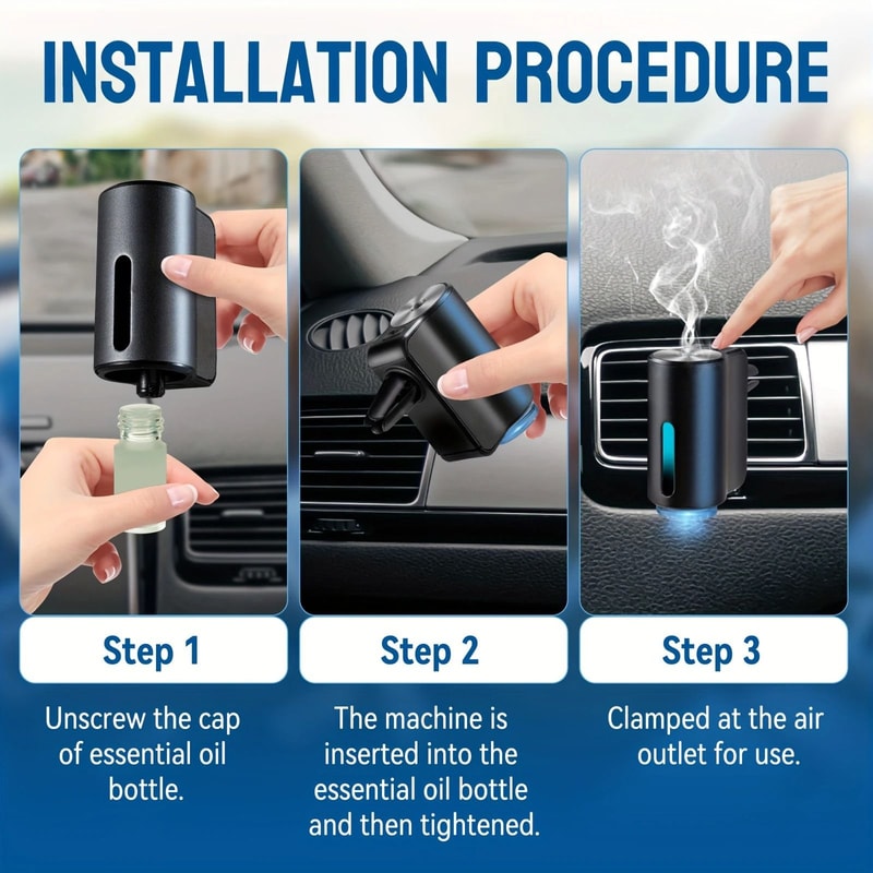 Electric Car Air Freshener Essential Oil Aroma Diffuser Humidifier 14