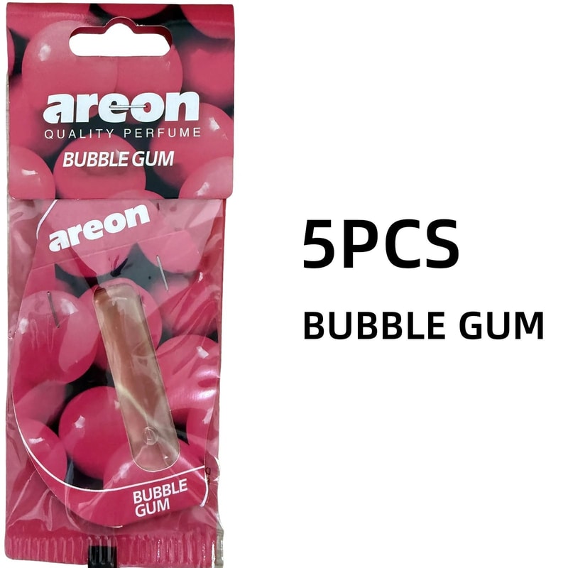 Areon Bubble Gum Scent Hanging Car Air Freshener Paper Pack 1