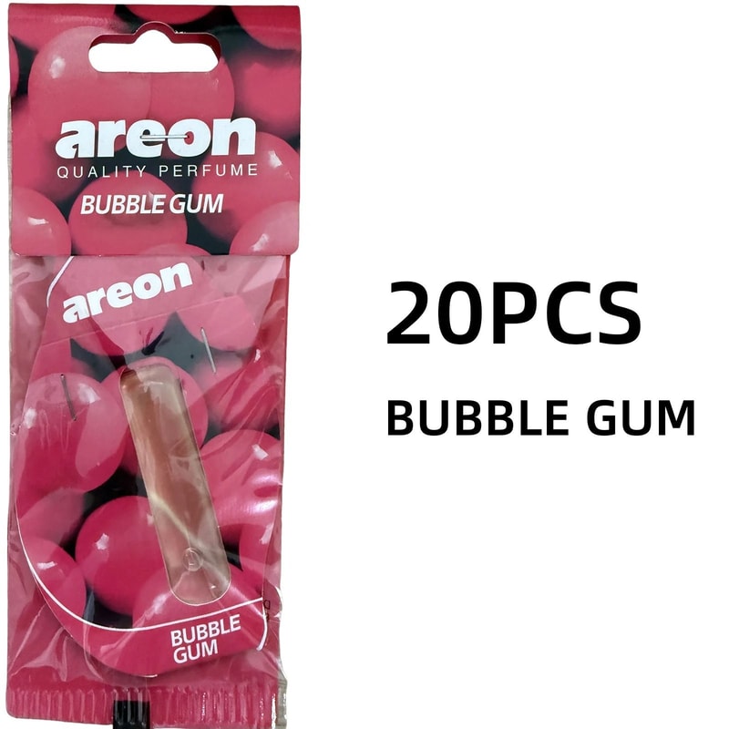 Areon Bubble Gum Scent Hanging Car Air Freshener Paper Pack 3