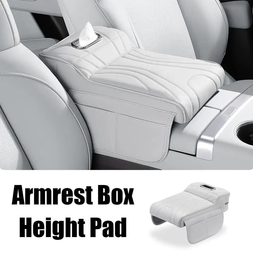Memory Foam Car Armrest Cushion Pad With Storage Pocket Universal Fit 6