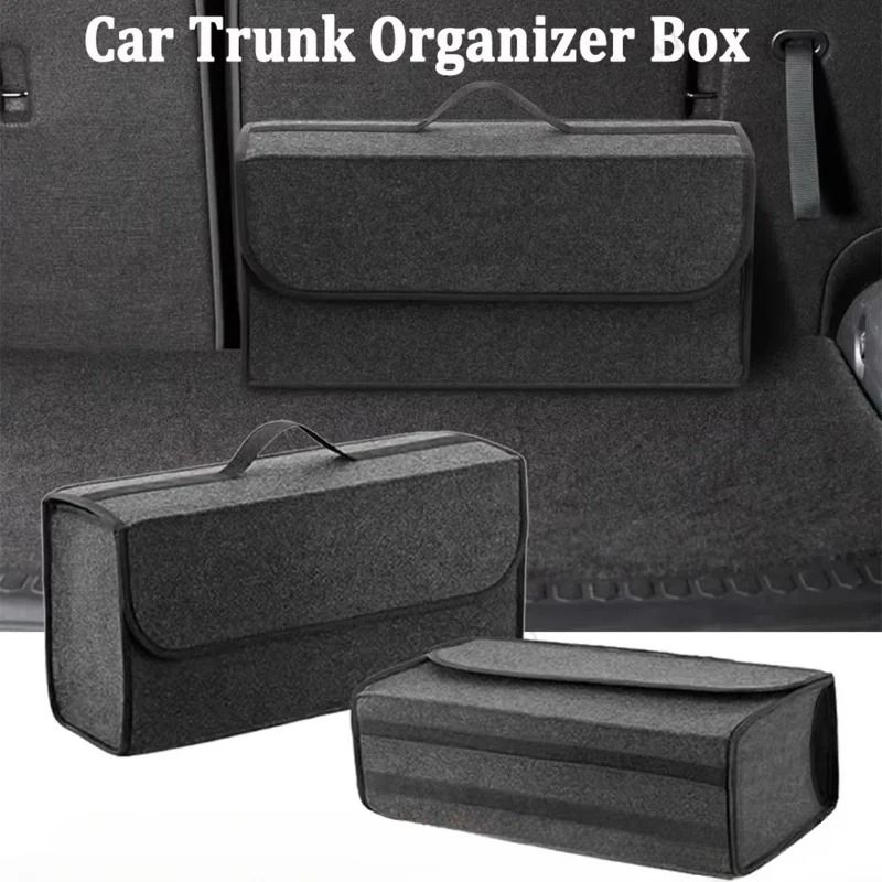 Large Anti Slip Car Trunk Organizer Felt Storage Box With Compartments 5