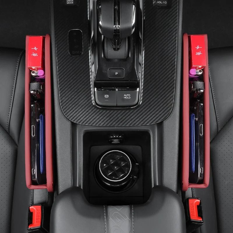Leather Car Seat Gap Organizer Pocket Multifunction Storage Holder 7