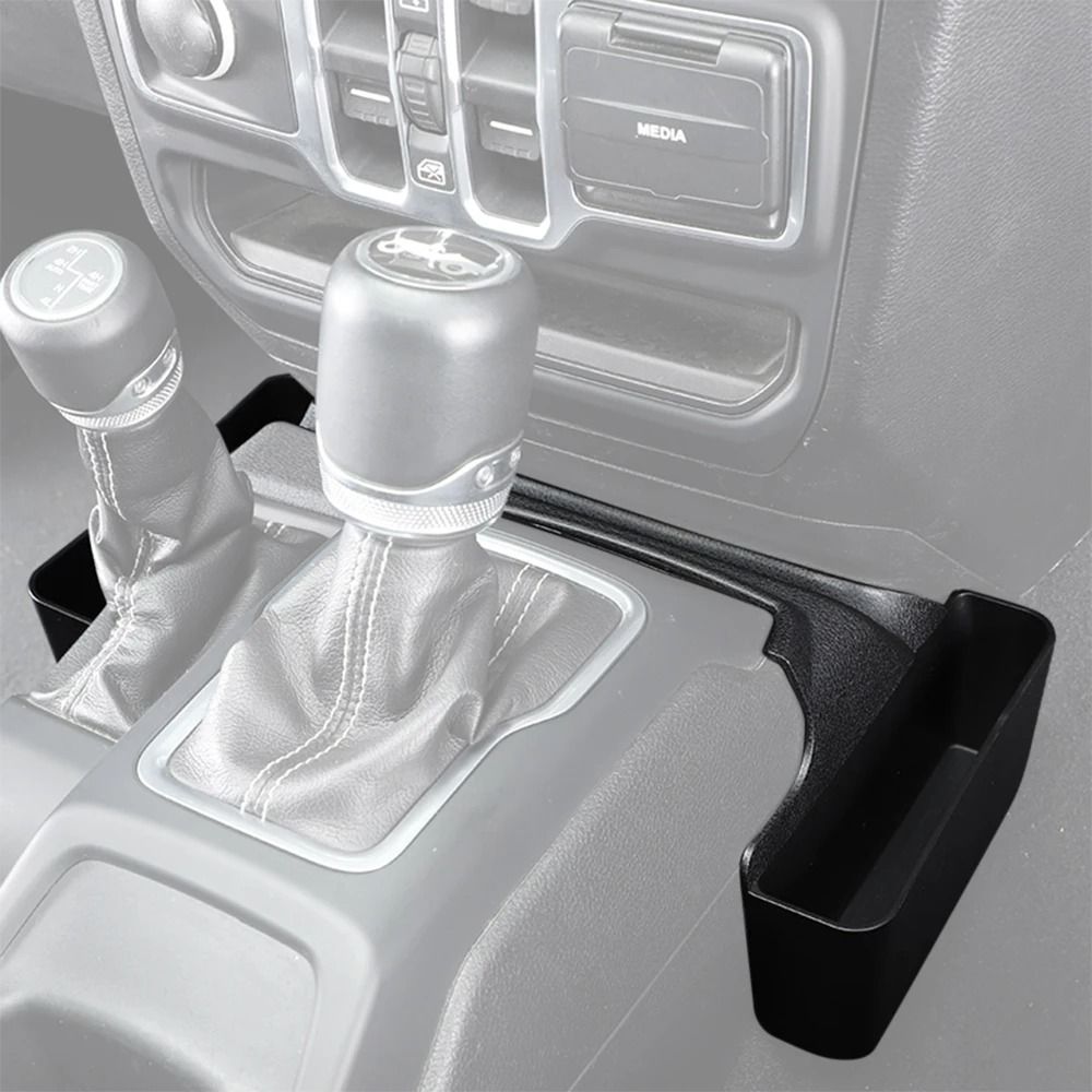 Jeep Wrangler JL Gladiator Gear Shift Storage Organizer Tray With Phone Holder 4