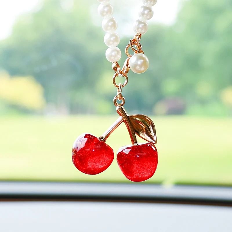 Cute Cherry Car Rearview Mirror Hanging Pendant Decoration 3