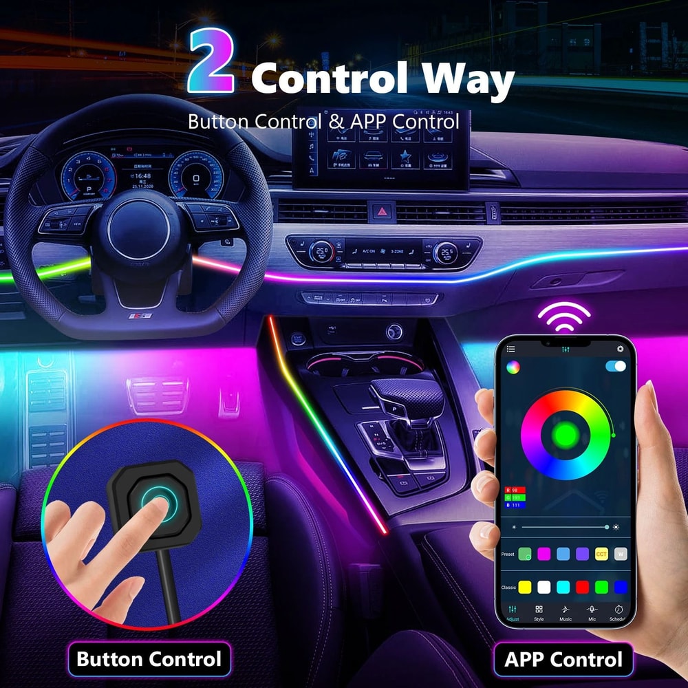 RGB Symphony Car Ambient Light Interior LED Strip Kit 20