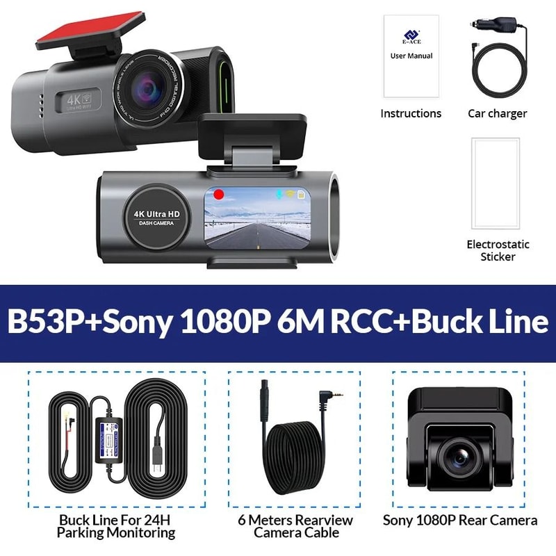 4K UHD Dash Cam With WiFi GPS And Night Vision Car DVR Recorder 3
