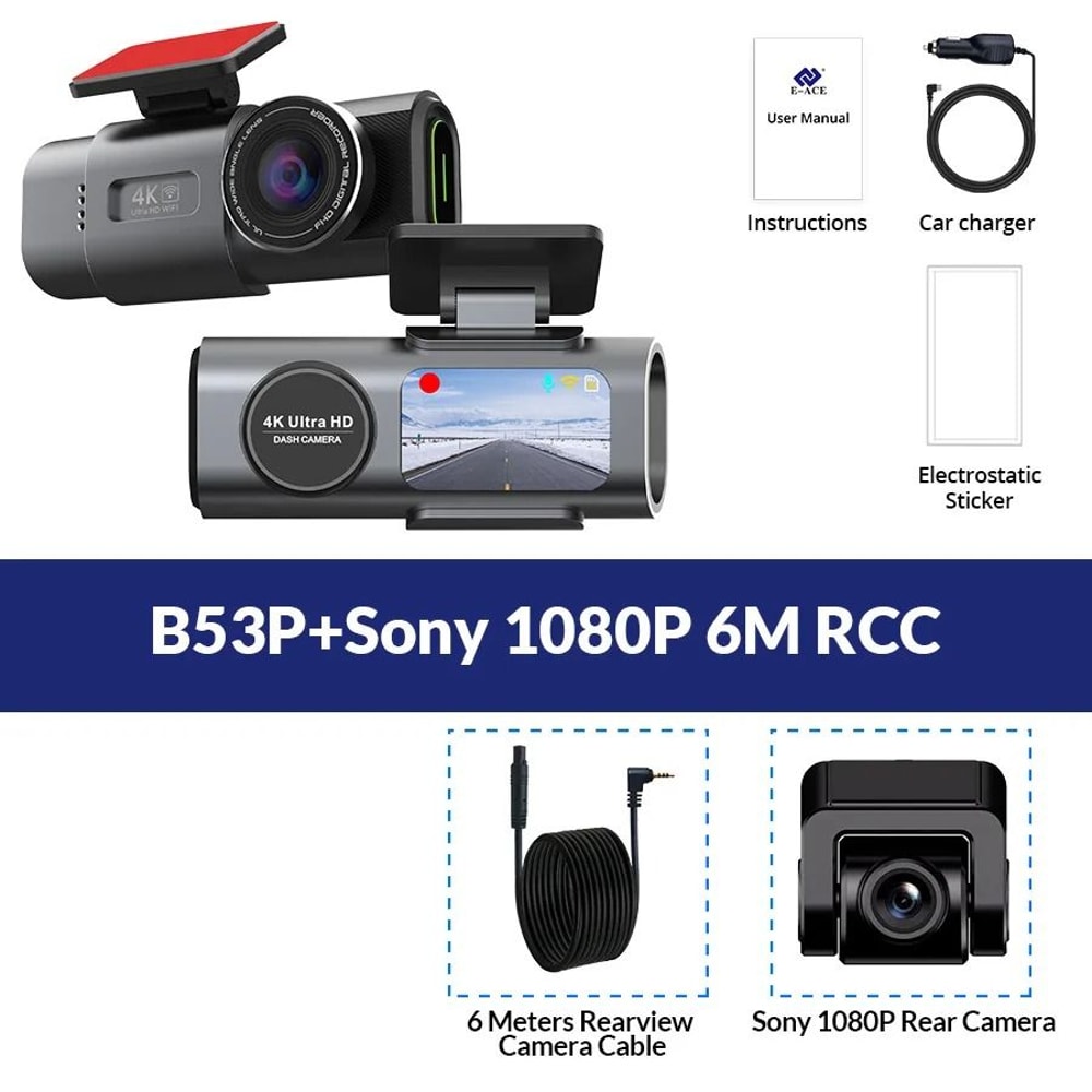 4K UHD Dash Cam With WiFi GPS And Night Vision Car DVR Recorder 2