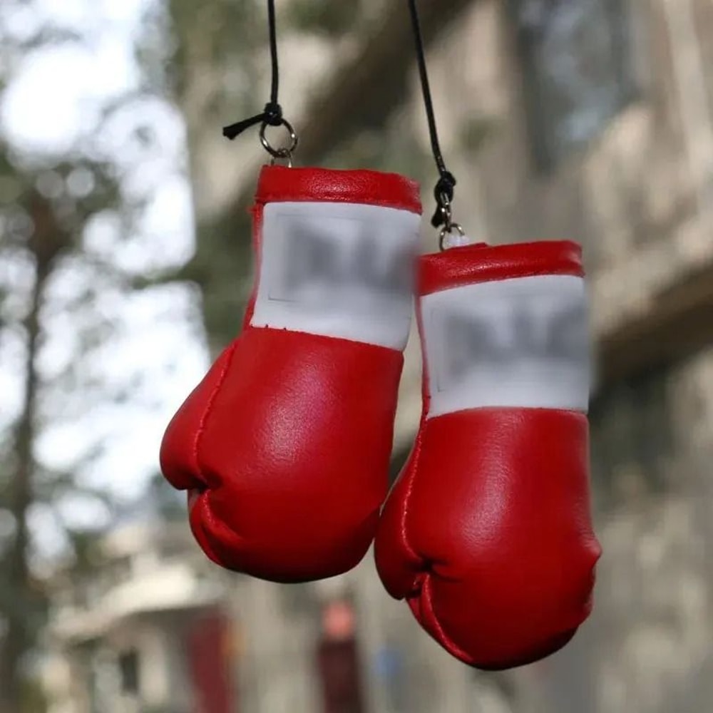 Mini Boxing Glove Car Mirror Hanging Ornament Christmas Rearview Decor 7