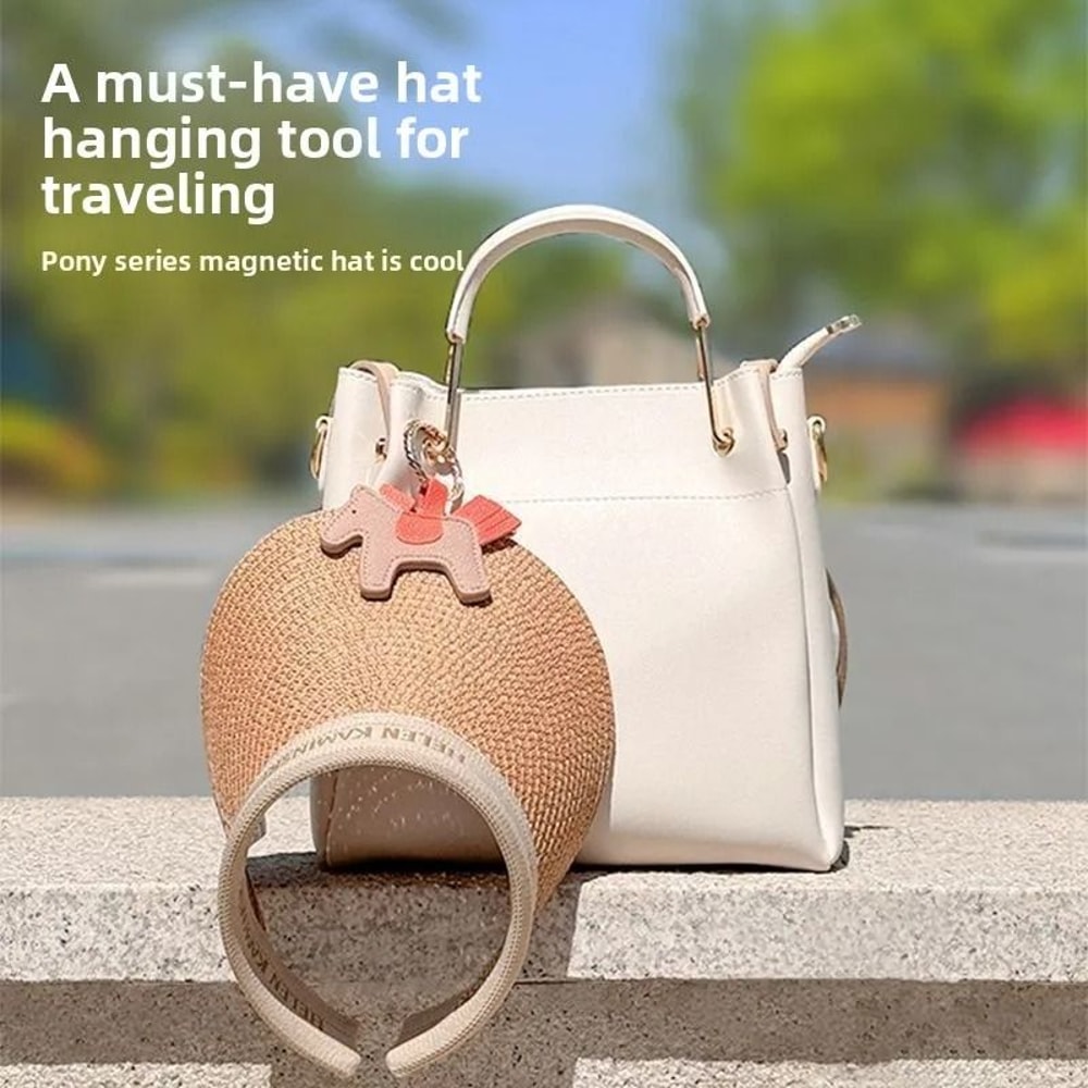 Magnetic Travel Hat Clip PU Leather Bag And Backpack Hat Holder 7
