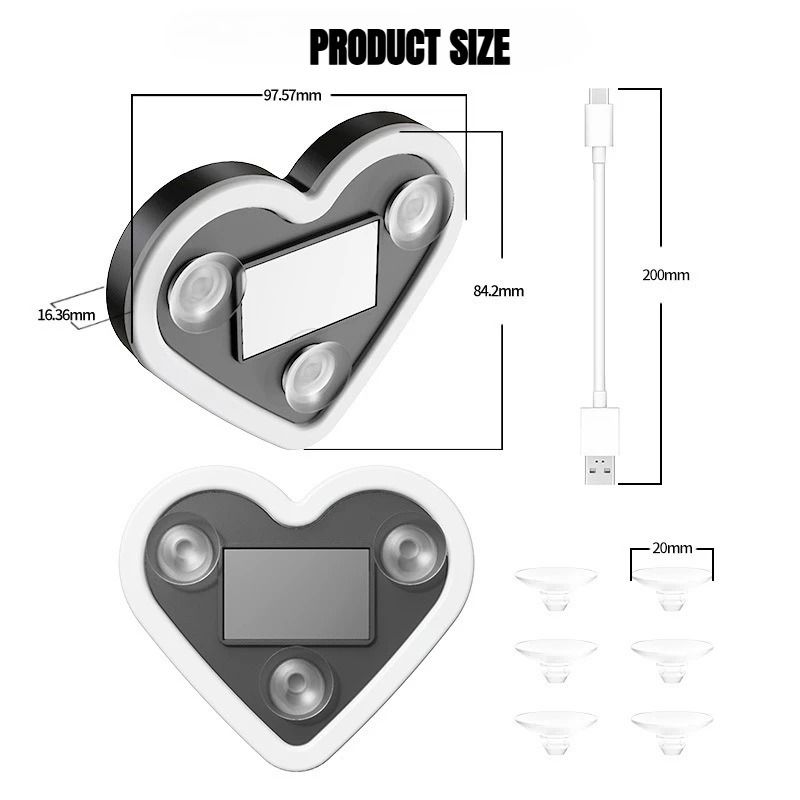 Solar LED Heart Neon Car Window Ambient Light Decoration 6