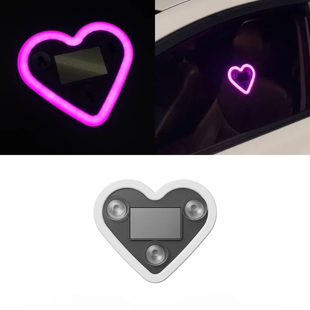Solar LED Heart Neon Car Window Ambient Light Decoration 8