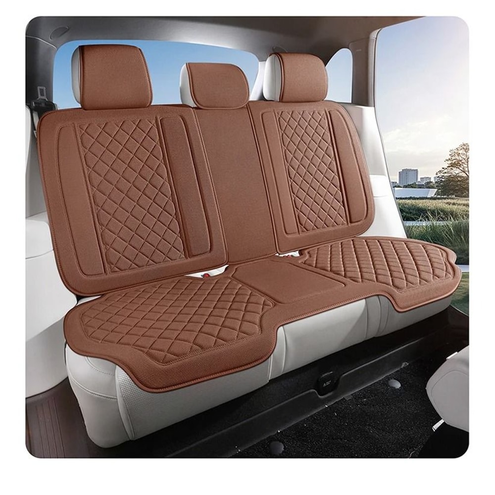 Luxury Linen Car Seat Cover Set Breathable Universal Seat Protector For Cars And SUVs 15