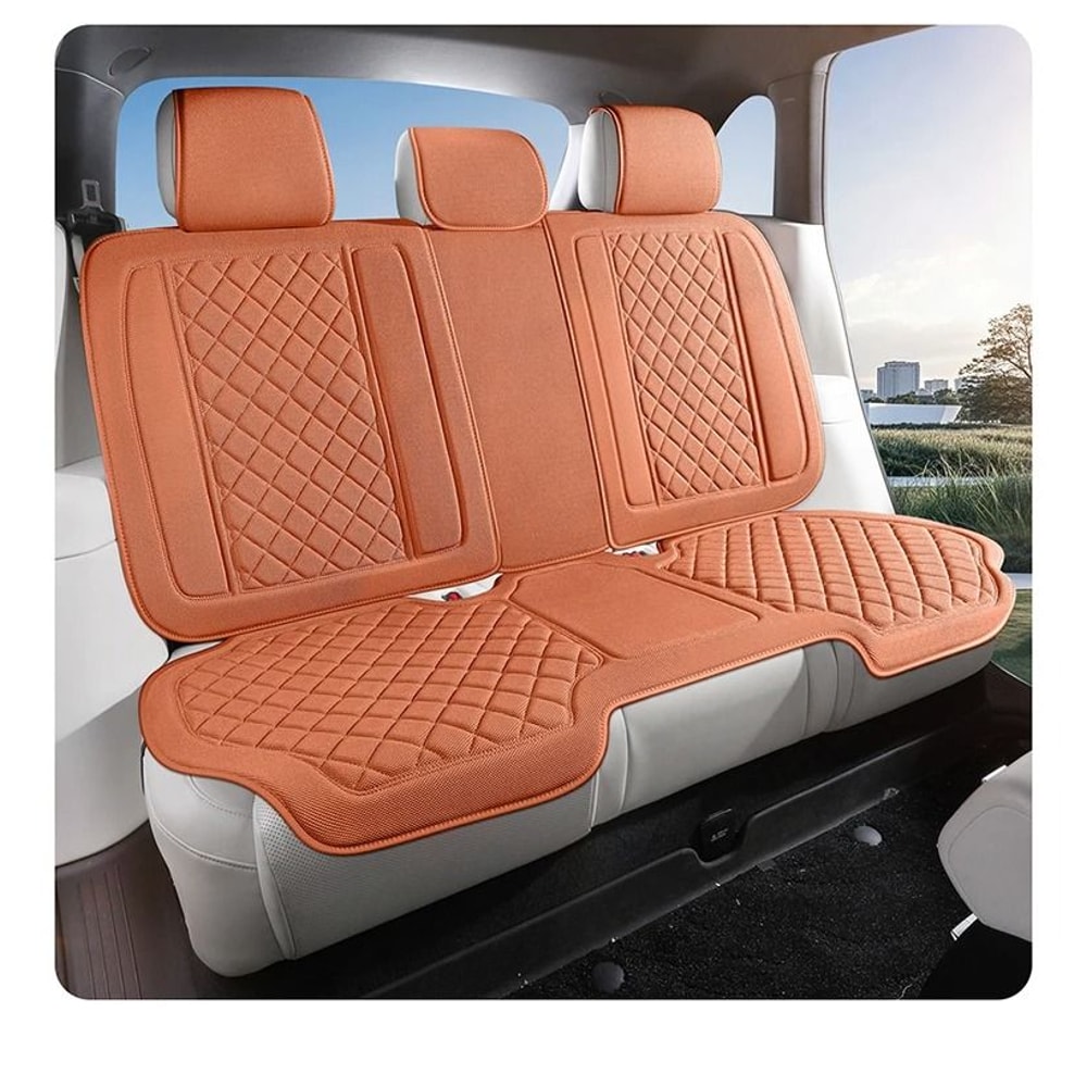 Luxury Linen Car Seat Cover Set Breathable Universal Seat Protector For Cars And SUVs 14