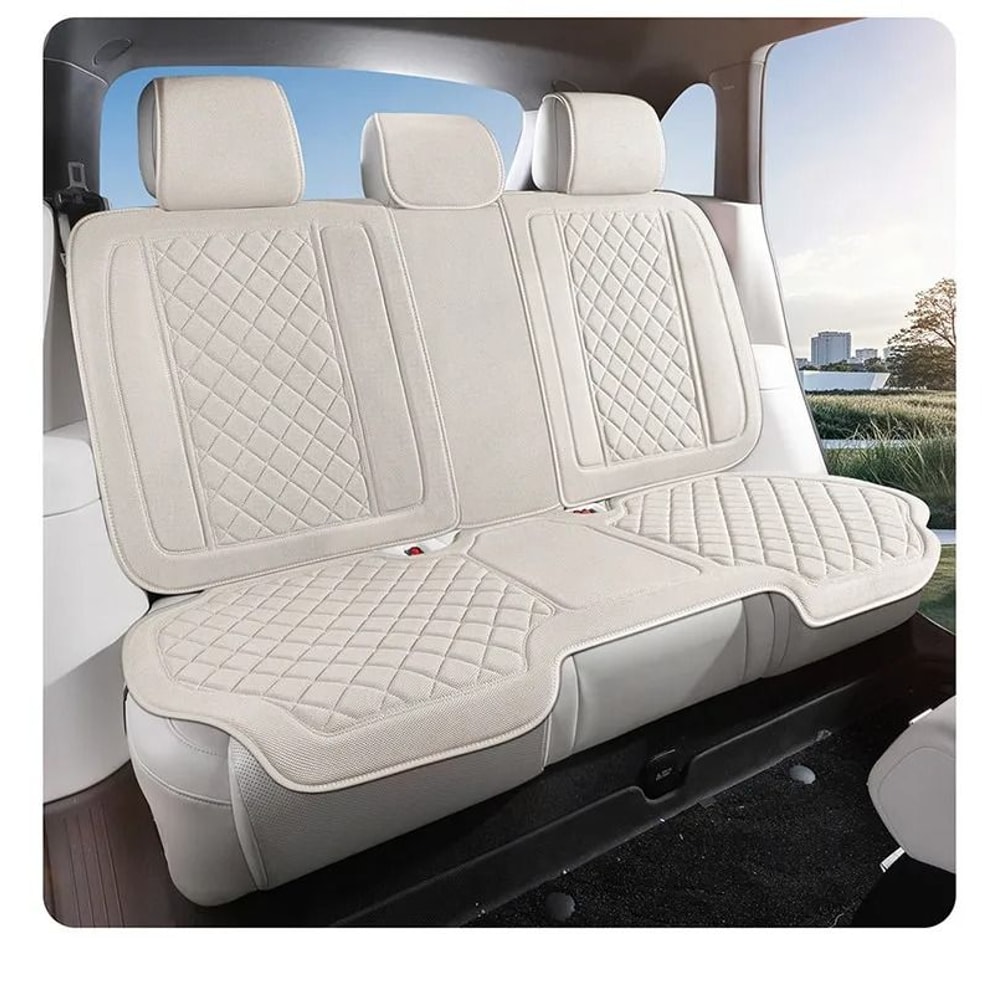 Luxury Linen Car Seat Cover Set Breathable Universal Seat Protector For Cars And SUVs 20