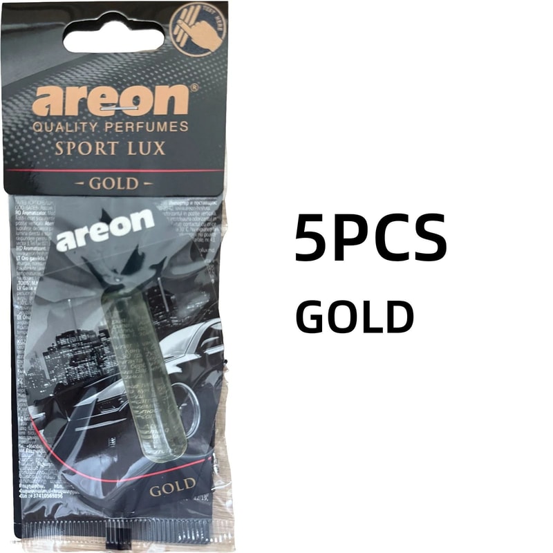 Aeron Gold Tea Scent Hanging Car Air Freshener Paper Pack 1