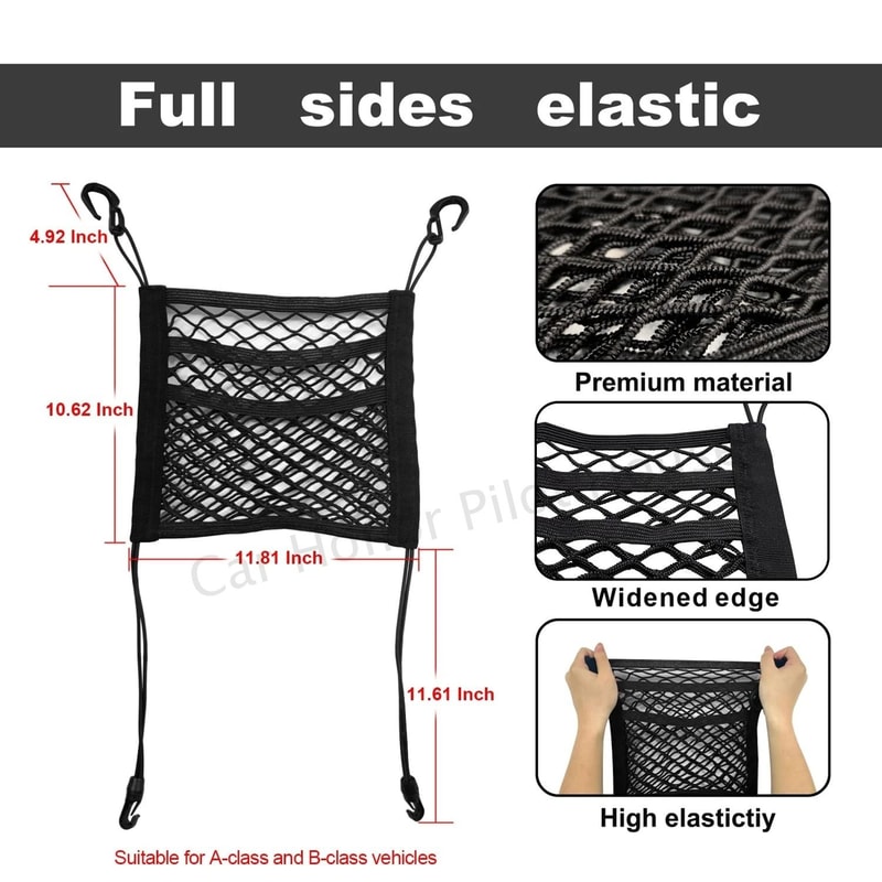 3 Layer Car Seat Back Organizer Net Storage Barrier Pocket 1