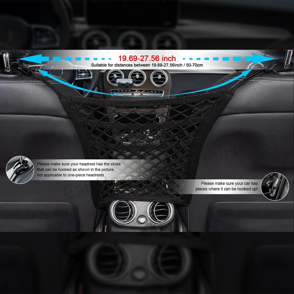 3 Layer Car Seat Back Organizer Net Storage Barrier Pocket 3