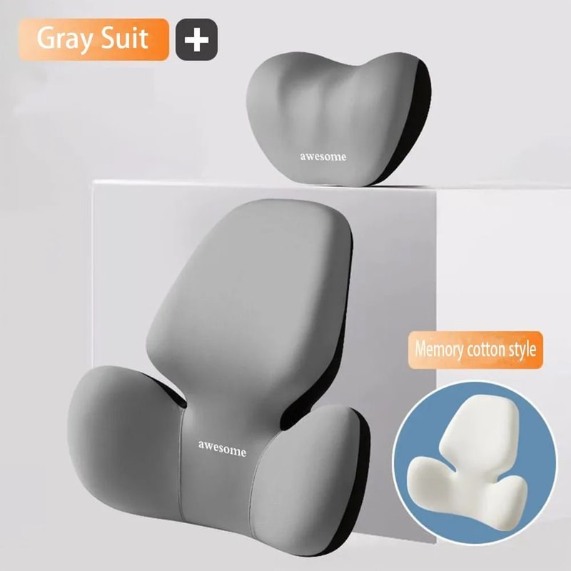 Universal Car Lumbar Support Pillow And Neck Cushion Set 7