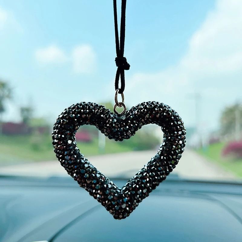 Diamond Heart Car Pendant Crystal Hanging Interior Ornament 1