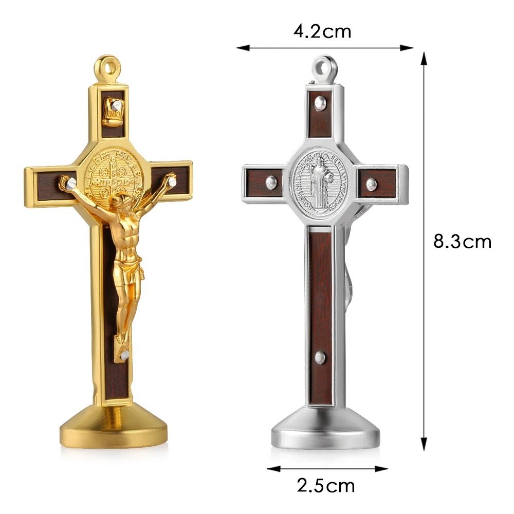 Christian Jesus Cross Car Ornament Wooden Crucifix Dashboard Decoration 4
