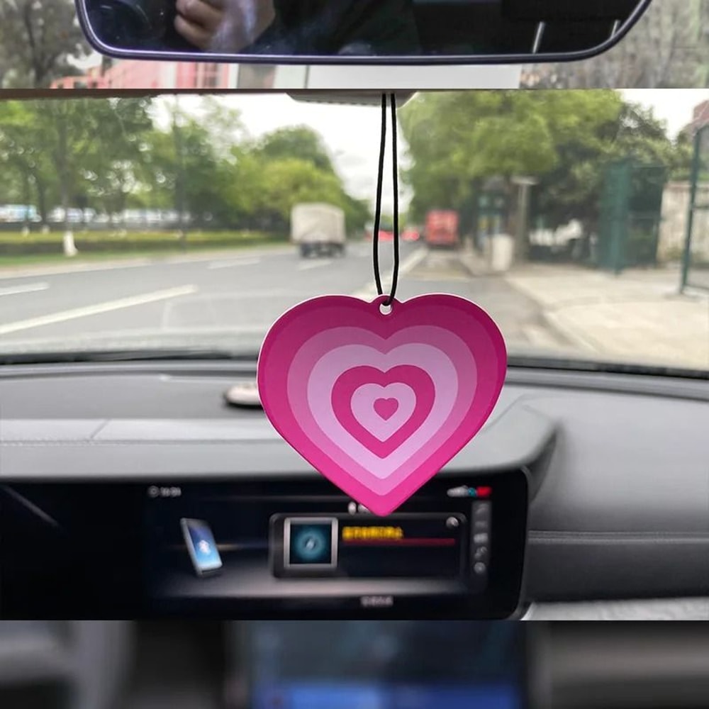 Y2K Pink Heart Car Air Freshener Hanging Fragrance Ornament 2